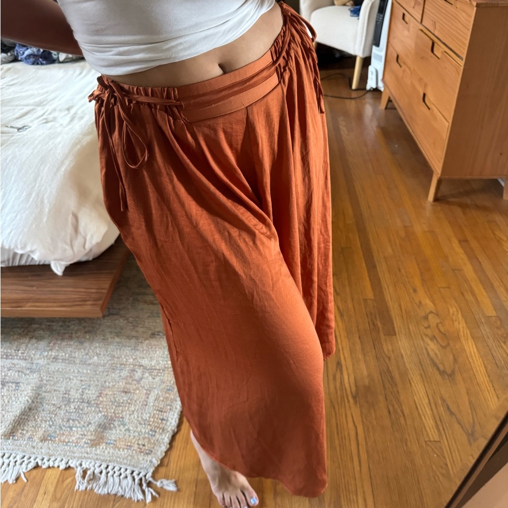 Women's Orange Rust Flowy Pants